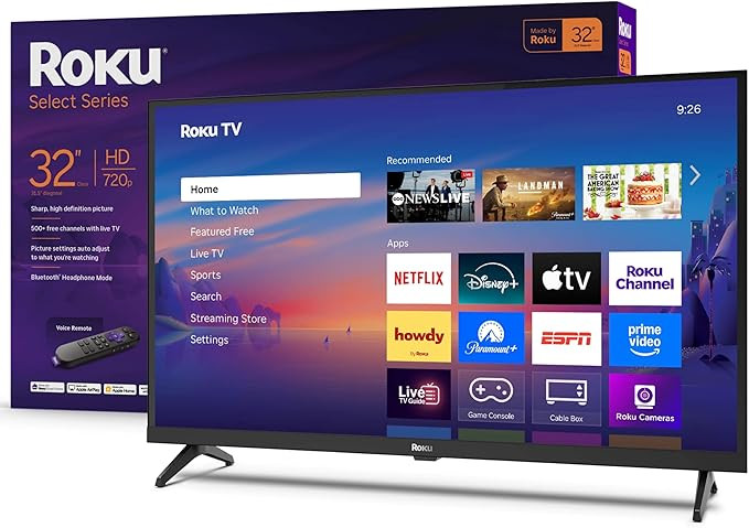 Roku Smart TV – 32-Inch Select Series, 720p HD TV – Roku TV with Voice Remote – Flat Screen... | Amazon (US)