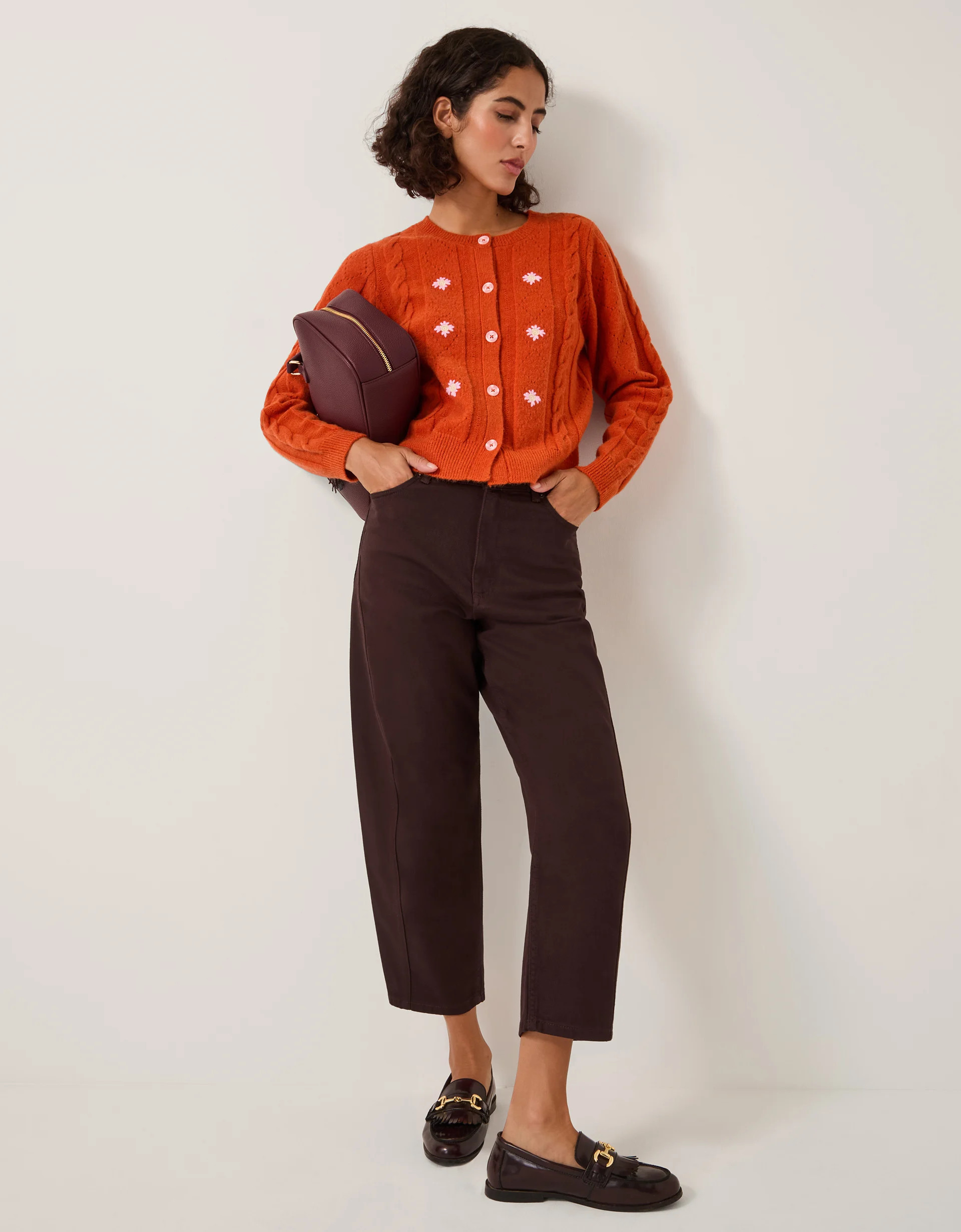 Leah Barrel Jeans Brown | Monsoon (UK)