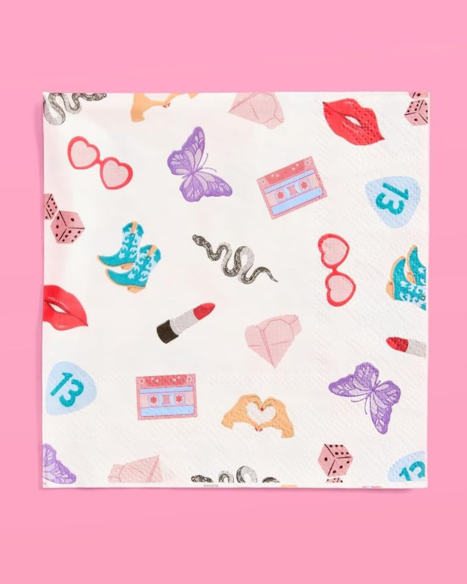 xo, Fetti Eras Party Icon Paper Napkins | 3-ply 25 pcs | Concert Party Tableware, Bachelorette De... | Amazon (US)