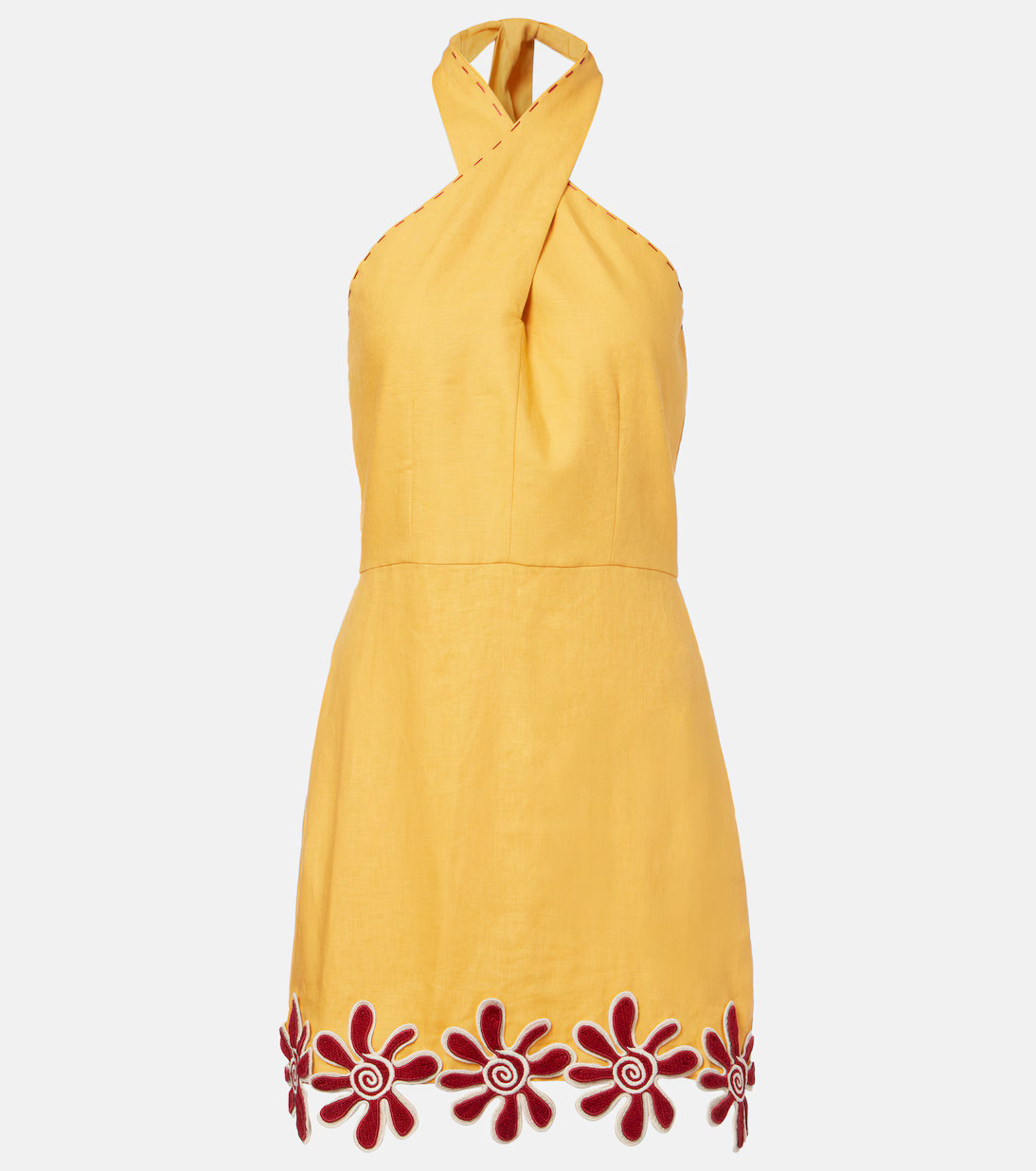 Veneta floral-appliqué linen minidress | Mytheresa (US/CA)