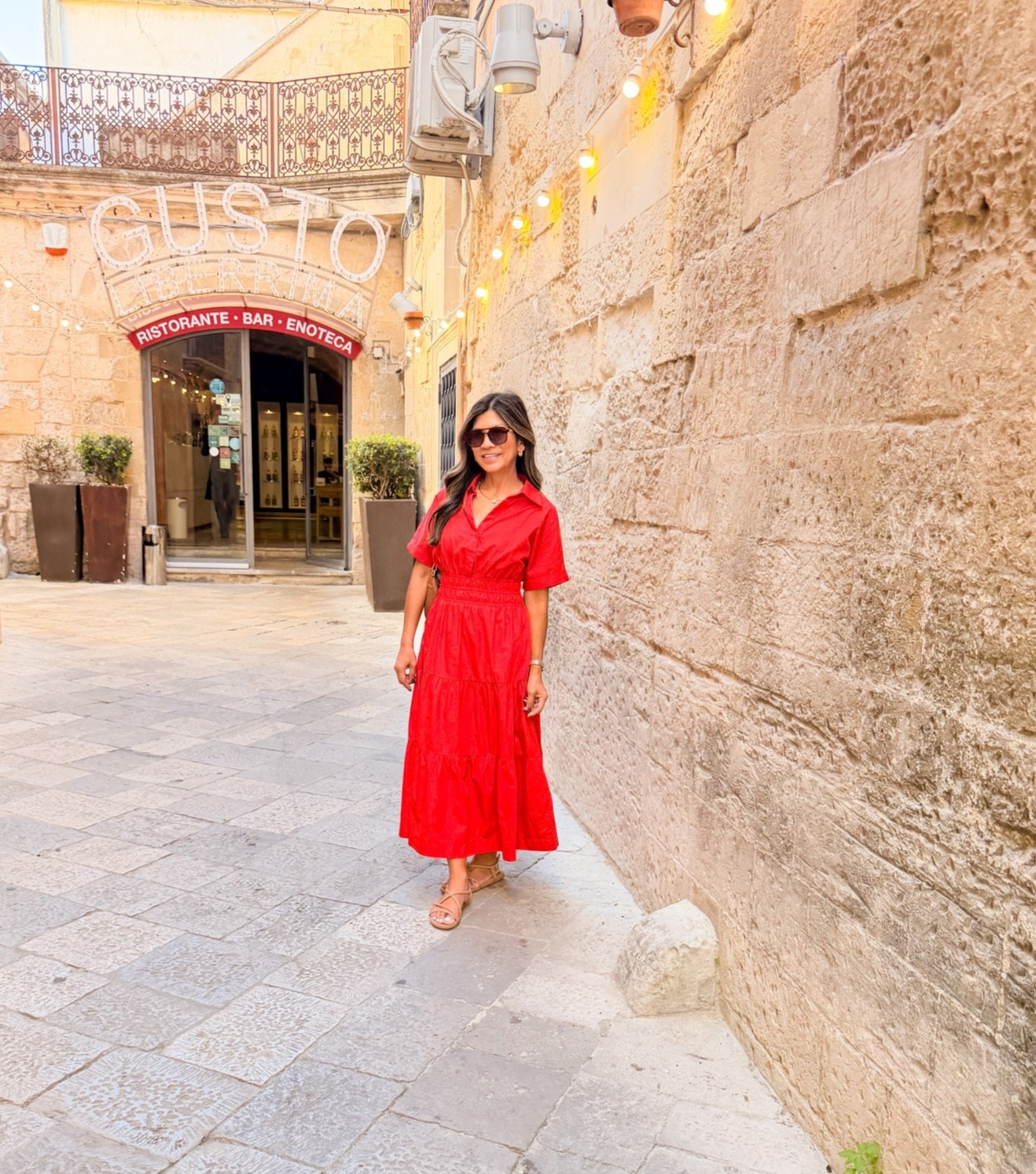 I’m 5’2” 118#ish for reference 
Dress in small tts.
Sandals size down runs big-very comfy! 
Bag is the small size.
Italy outfit, Europe outfit, Amazon finds, over 50 style, midlife fashion, petite fashion,midlife women, affordable fashion, fashion over40

#LTKOver40 #LTKPetite #LTKTravel