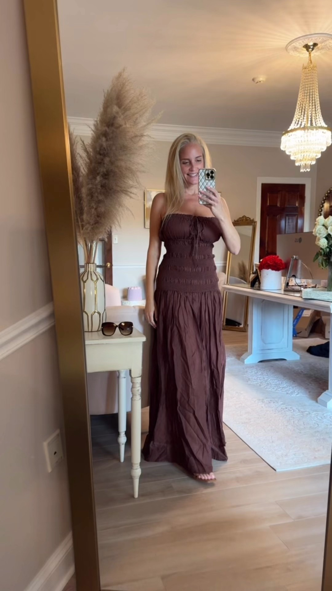 This chocolate brown 100% cotton voile maxi dress is absolutely stunning in every way. Wearing a size small. Perfect for a hot weather fall outfit. 

#LTKStyleTip #LTKFallSale #LTKSeasonal