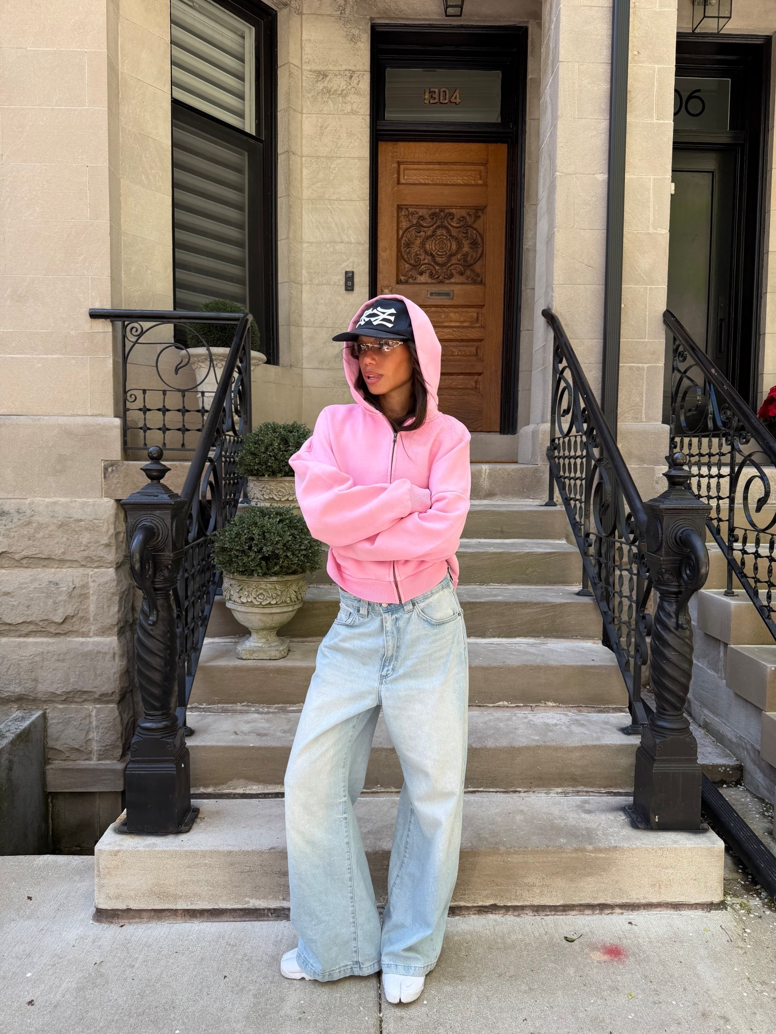 Jeans are in the color Malibu blue 