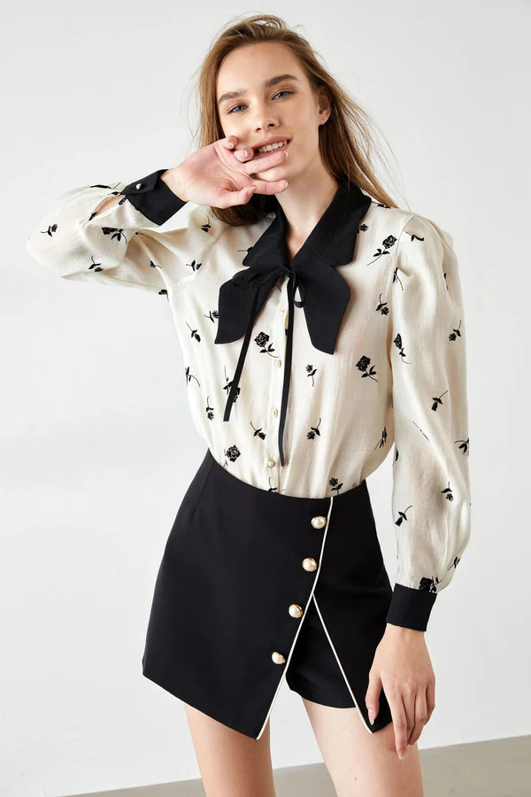 Mariela White Bow Blouse | J.ING