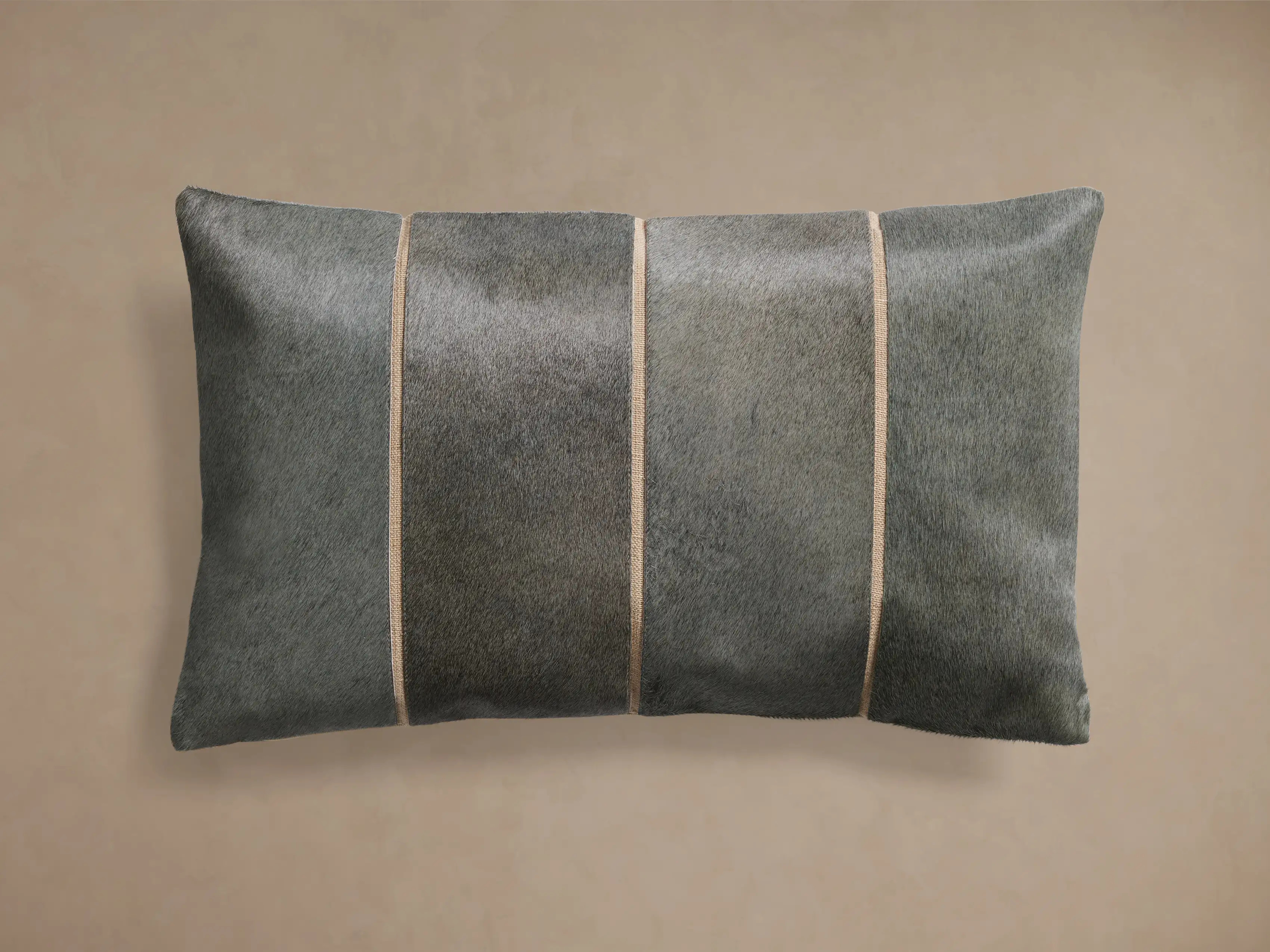 Channel-Stitch Hide Lumbar Pillow Cover | Arhaus