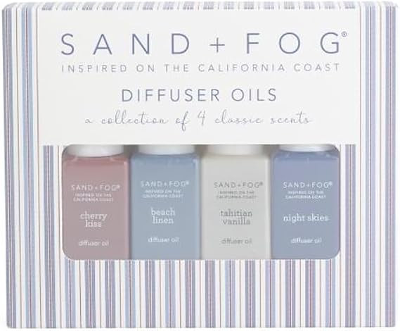 Sand + Fog Diffuser Oils Gift Set, 4 Pack, 0.33 fl oz Each (Cherry, Linen, Vanilla, Night Skies) | Amazon (US)