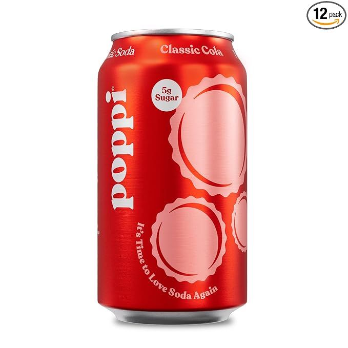 POPPI Sparkling Prebiotic Soda, Beverages w/Apple Cider Vinegar, Seltzer Water & Fruit Juice, Low... | Amazon (US)