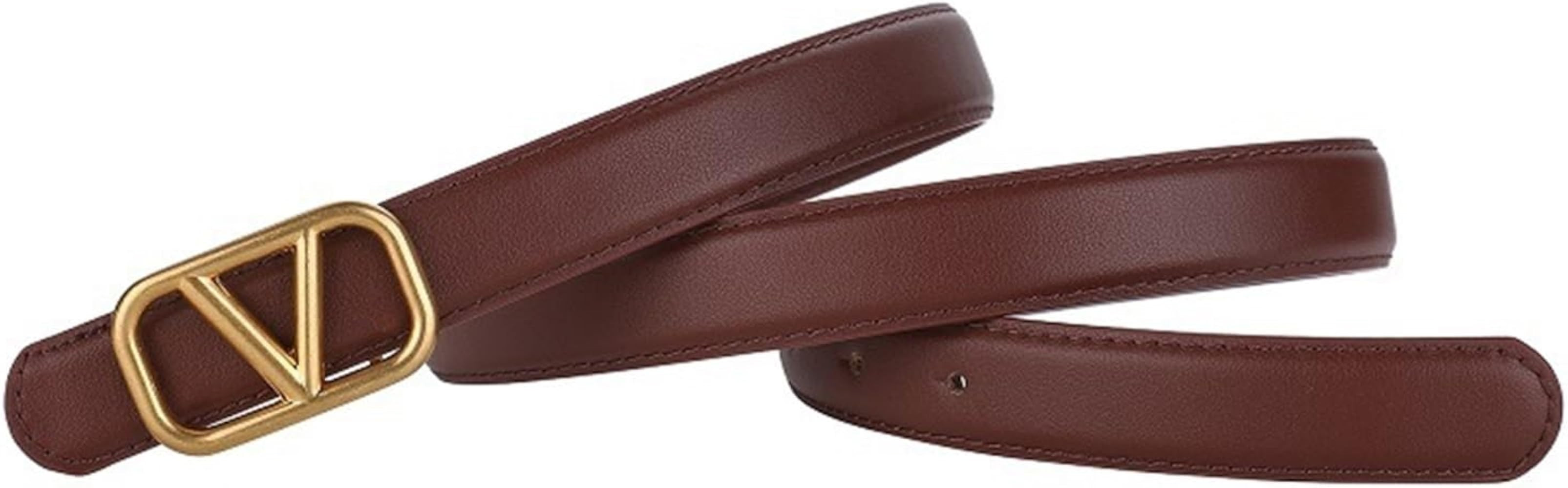Women's Casual Genuine Leather Belts For Jeans Dress Set Coat Pants, Fashion Waist Belts With V-S... | Amazon (US)