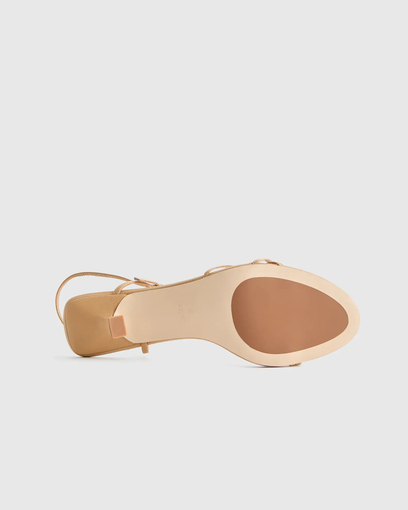 Italian Leather 70mm Strappy Heel in Cashew | Quince