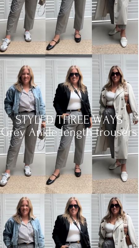 Styled theee ways, grey ankle length trousers. 

#LTKstyletip #LTKeurope #LTKover40