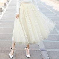Tea Length Tulle Skirt/ Tutu Skirt | Etsy (US)
