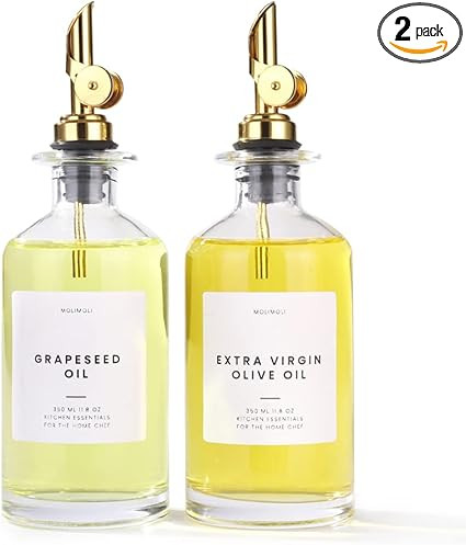 Molimoli Olive Oil Dispenser Bottle for Kitchen, Coffee Syrup Dispenser w. Weighted Pourer, Glass... | Amazon (US)