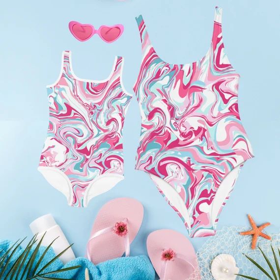 Mommy and Me Swimsuit Mom and Daughter Matching Swimsuits | Etsy | Etsy (US)