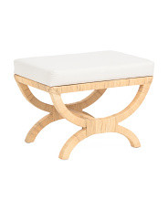 26x19 Azura Rattan Ottoman With Cushion | TJ Maxx