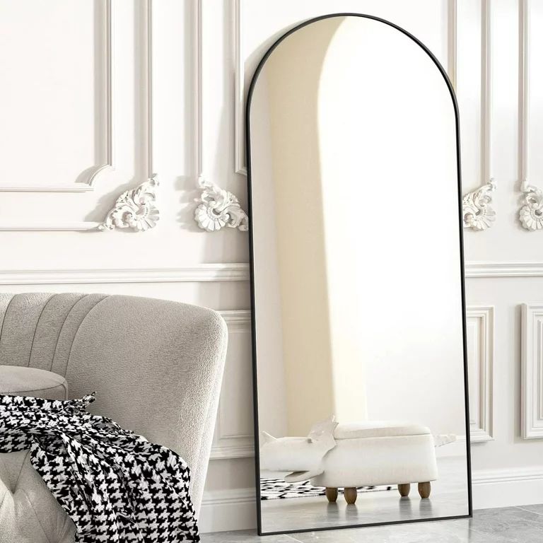 BEAUTYPEAK Arch Full Length Mirror 76"x34" Floor Mirrors for Standing Leaning, Black | Walmart (US)