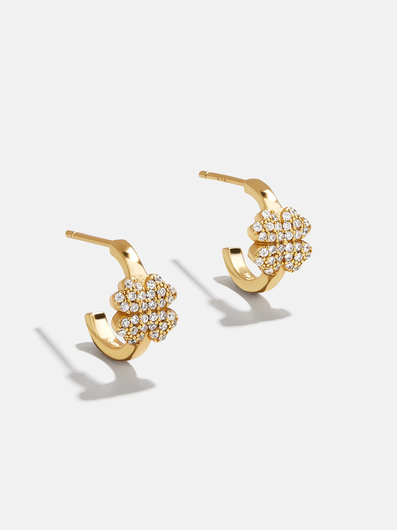 18K Gold Clover Delicate Hoop Earrings - Clover | BaubleBar