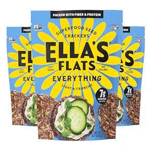ELLA’S FLATS® Everything All Seed Savory Crisps – All Natural, Gluten Free, Good Source of P... | Amazon (US)