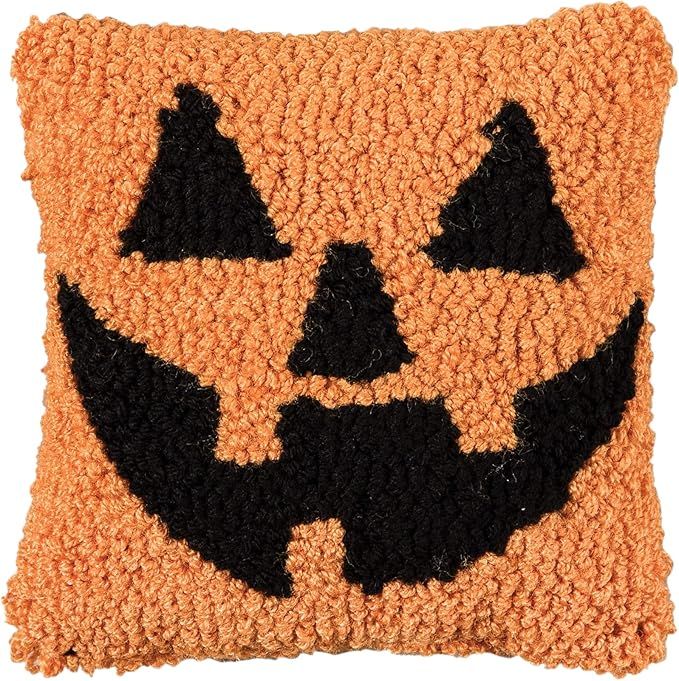 C&F Home 8" X 8" Cute Jack-O-Lantern Petite Hooked Halloween Throw Pillow Pumpkin Decor Decoratio... | Amazon (US)