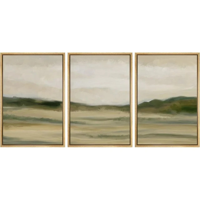 PixonSign Framed Canvas Print Wall Art Set Emerald Green Rural Field Nature Wilderness Fine Art I... | Walmart (US)