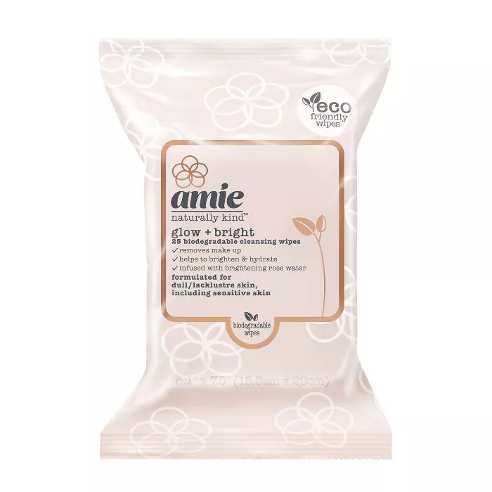 Amie Glow & Bright Cleansing Wipes - Pink - 25ct | Target