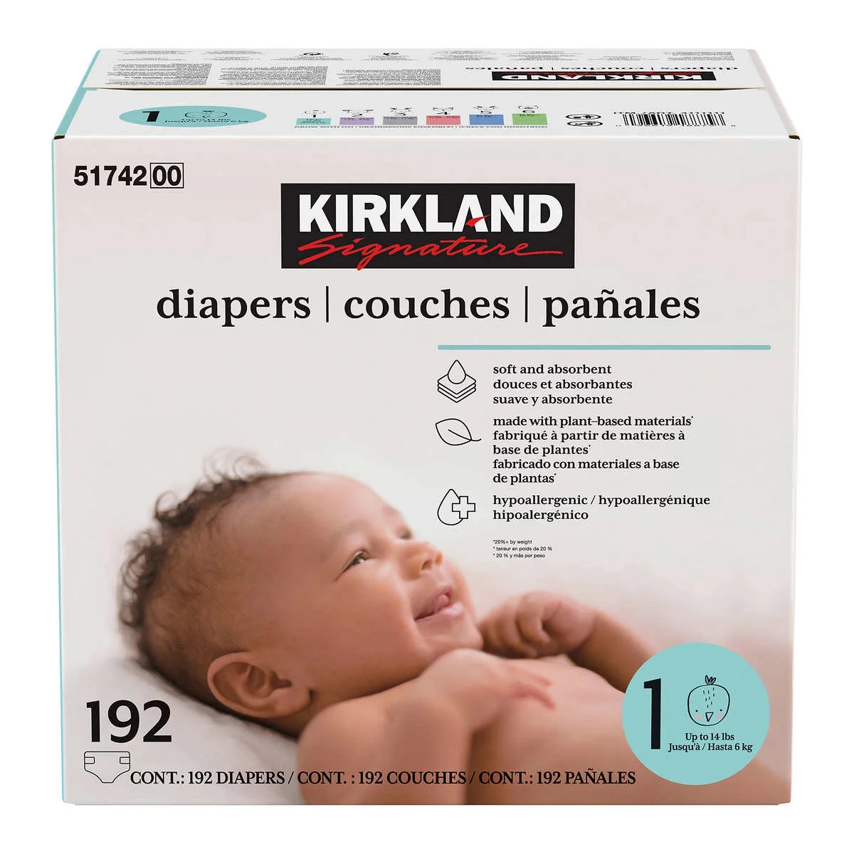 Kirkland Signature Diapers Sizes 1-2 – One Color, 2 (12-18 lb/5-8 kg) | Walmart (US)
