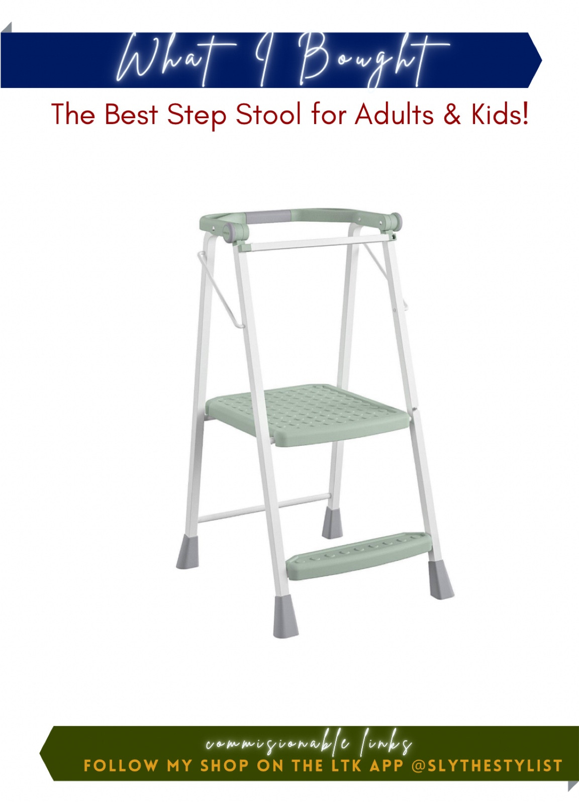 The BEST stepstool and kitchen helper stool for both kids and adults. Has a bar to prevent backwards falls, covered front handlebar, completely folds down for easy storage. Not bulky and so easy to use around the house, and especially as a kitchen helping stool for toddlers.

#LTKfindsunder50 #LTKfindsunder100 #LTKhome