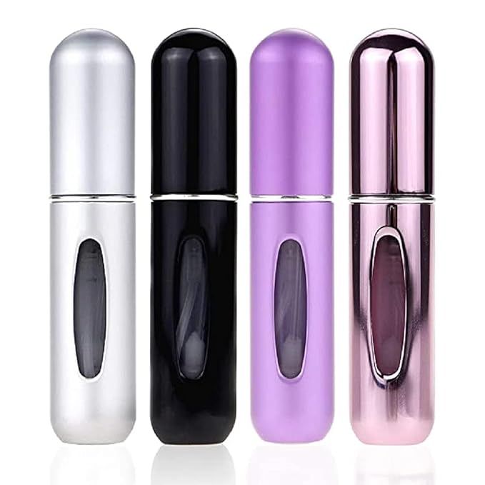Portable Mini Refillable Perfume Atomizer Bottle Spray, Scent Pump Case for Travel 4 Pcs Pack of ... | Amazon (US)