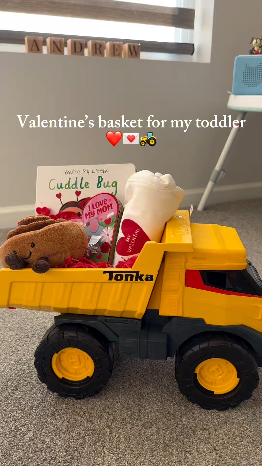 Tonka truck Valentine’s basket idea 🚜❤️

Using a Tonka truck as the “basket” and filling it with toddler favorites. Inside: a cupid-shaped fidget pop from Target $5 section (linked similar), the sweetest Jellycat, cute Valentine’s books, and an Amazon Essentials x Sofia Grainge sweatsuit set.

If you’re looking for Valentine’s Day basket ideas for toddlers, Valentine baskets for boys, or a non-candy Valentine gift, this is such a fun and practical option for 1–3 year olds. 

 

#LTKValentine #LTKmomlife #LTKKids