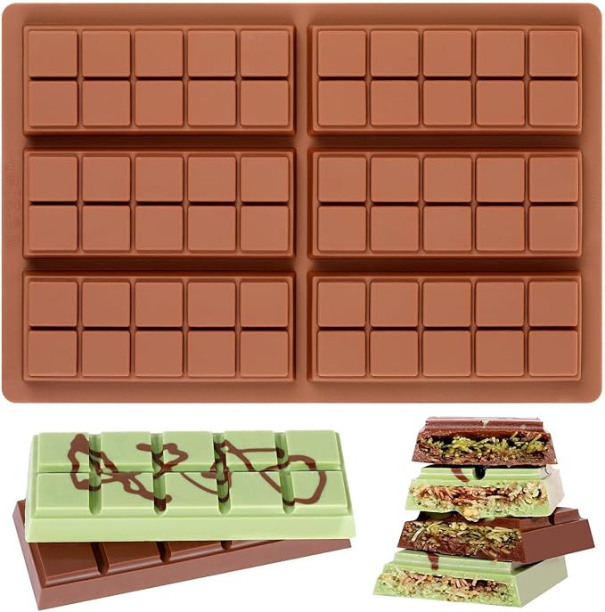 Chocolate Bar Mold - Non-Stick Chocolate Molds, Food Grade Silicone Deep Chocolate Bar Mold for D... | Amazon (US)