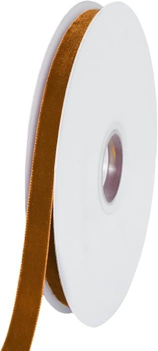 Abbaoww 10 Yards Brown Velvet Ribbon 3/8 Inch Wide Single Face Velvet Ribbon for Christmas Wreath... | Amazon (US)