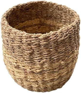 Small Seagrass Basket | Handwoven Natural Waste Bin for Garbage, Storage, or Holding Planters | I... | Amazon (US)