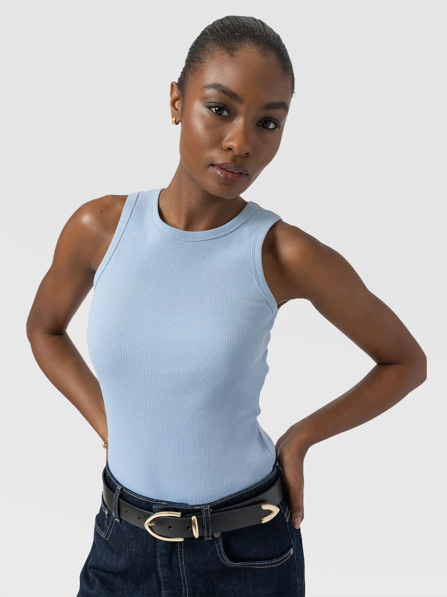 Nova Racer Vest - Powder Blue | Saint + Sofia UK
