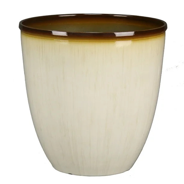 Better Homes & Gardens Salerno 12 inch Round Planter, White, Recycled Resin - Walmart.com | Walmart (US)