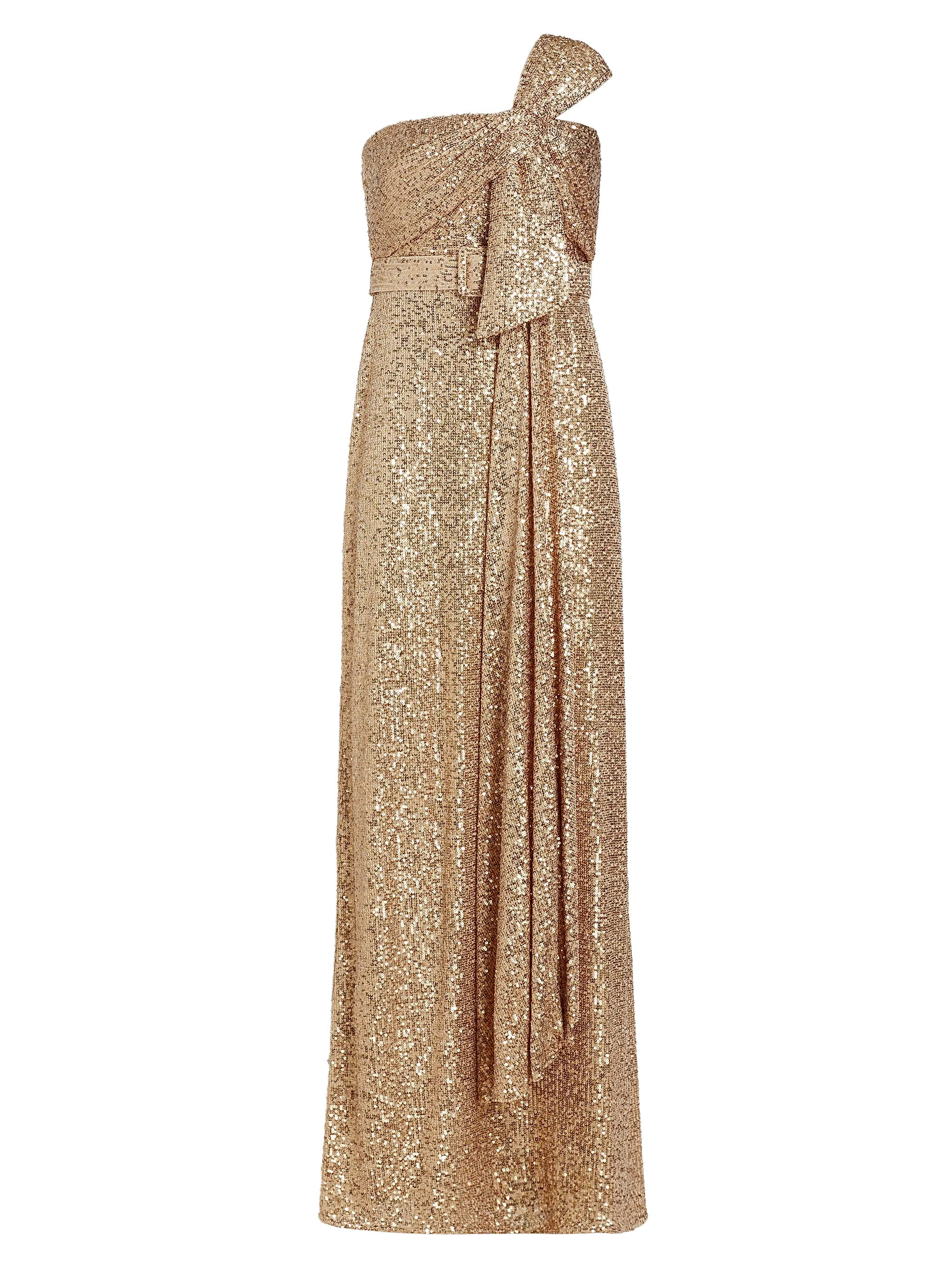 Badgley Mischka Strapless Sequin Bow Gown | Saks Fifth Avenue | Saks Fifth Avenue