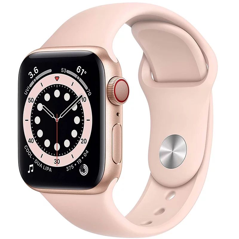Restored Apple Watch Series 6,  GPS + Cellular, 44mm,  Gold Aluminum Case - Pink Sport Band (Refu... | Walmart (US)