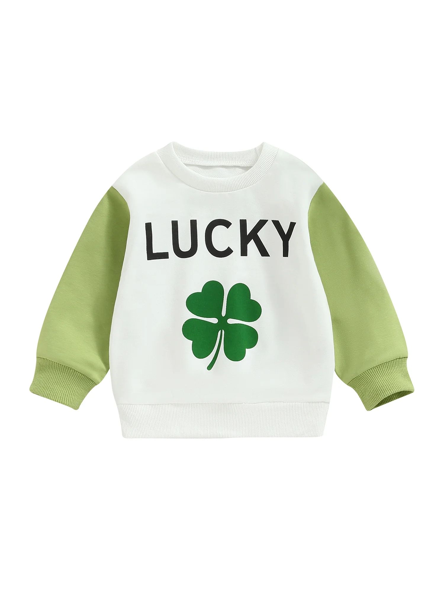 St. Patrick's Day Toddler Baby Girls Boys Sweatshirt Bodysuit Casual Clover Print Long Sleeve Pul... | Walmart (US)