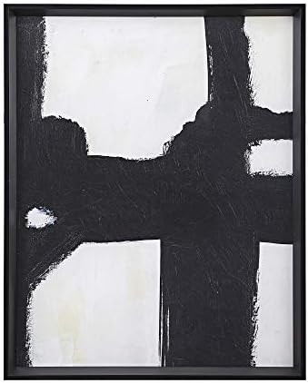 MARTHA STEWART Directional Ebony Wall Art Living Room Abstract Framed Canvas Home Accent Modern Bath | Amazon (US)