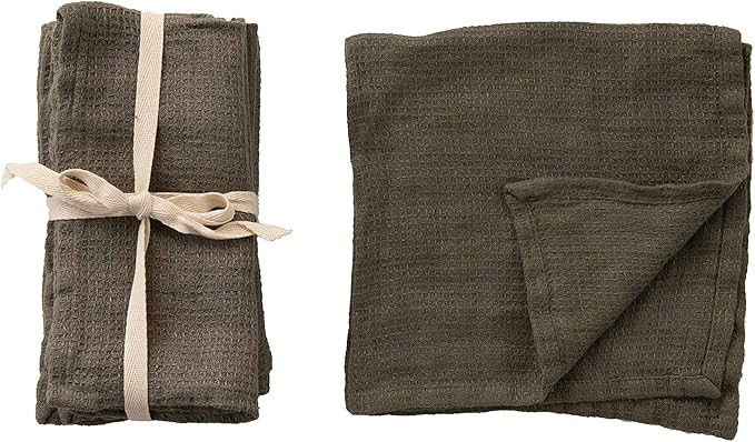 Bloomingville Square Linen Napkins, Iron | Amazon (US)