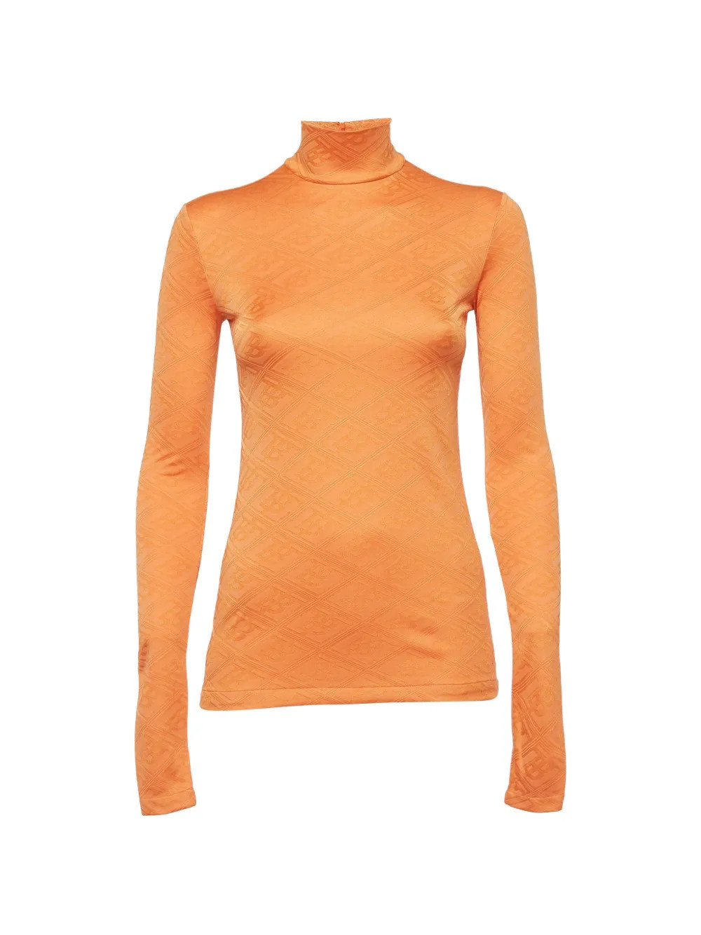 Burberry Pre-Owned Monogram turtle neck top - Orange | Farfetch Global