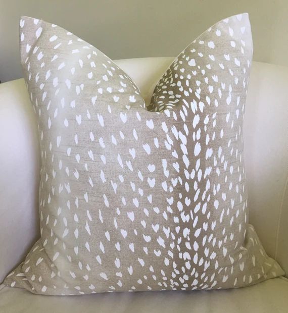 Antelope Print Pillow Animal Print Pillow Cover Beige Neutral Decor Fawn Throw Pillow Decorative ... | Etsy (US)