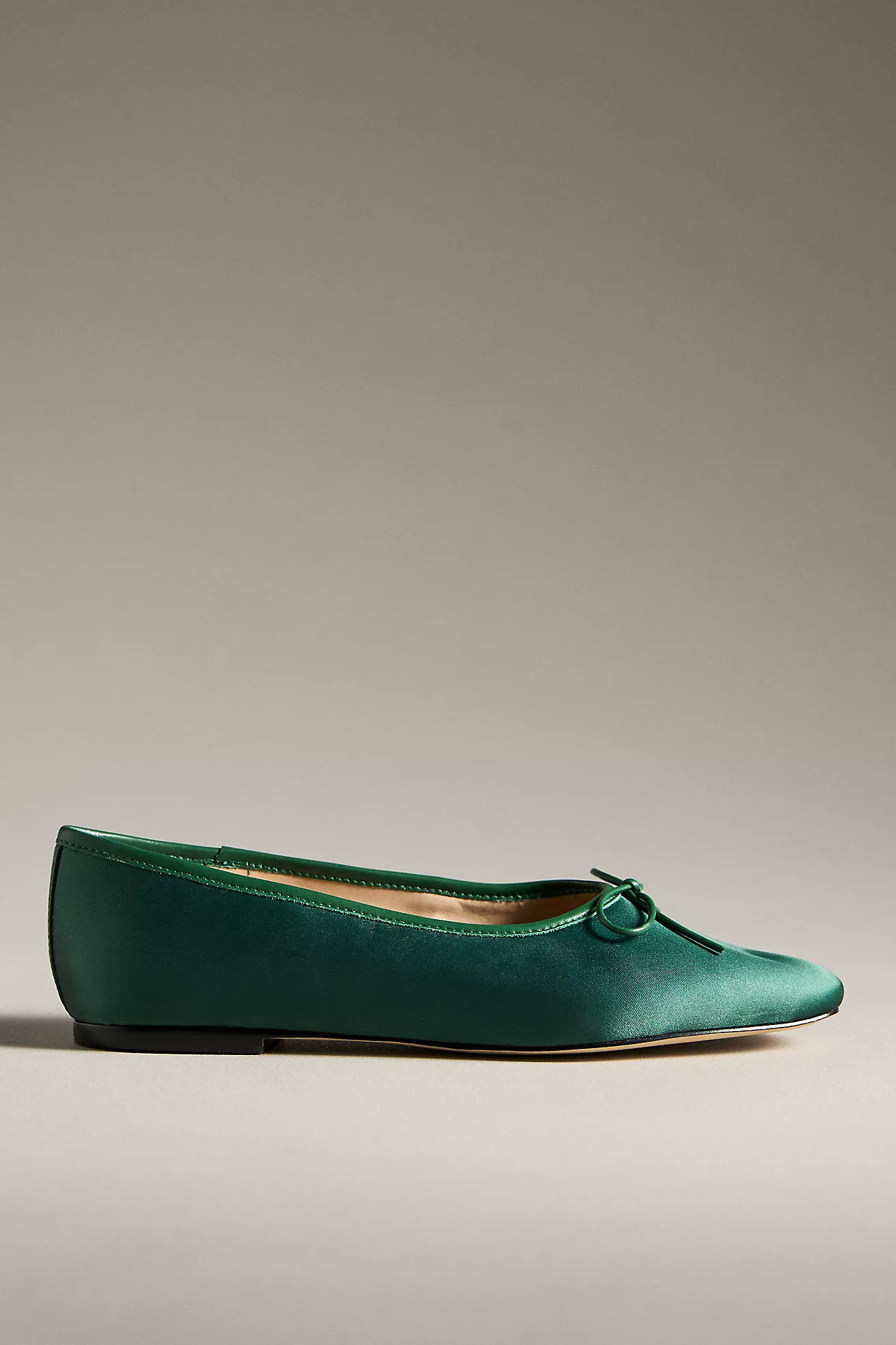 Maeve Satin Square-Toe Ballet Flats | Anthropologie (US)
