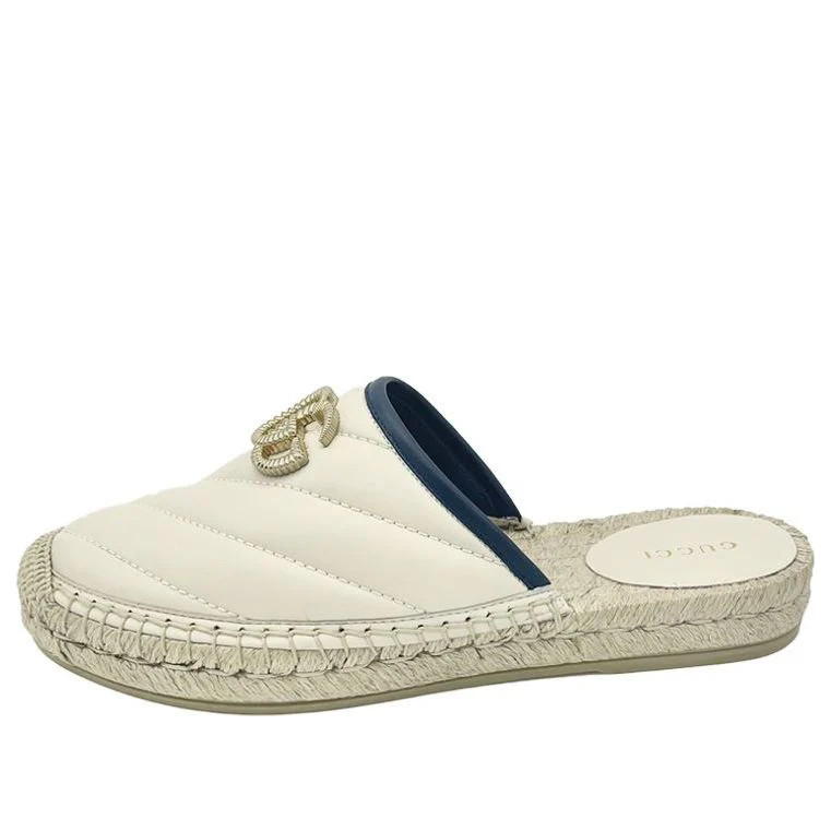 (WMNS) Gucci Leather Espadrilles With Double G Slides 'White' 628565-BKO60-9087 | KICKS CREW