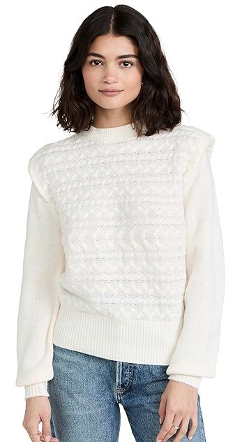 Cozy Cable Knit Shoulder Pad Sweater | Shopbop