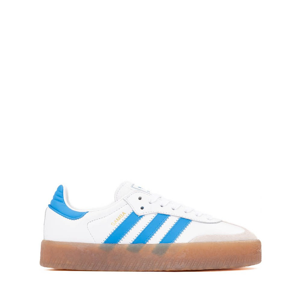 adidas Sambae Athletic Shoe - Big Kid - White / Bright Blue / Gold | Journeys