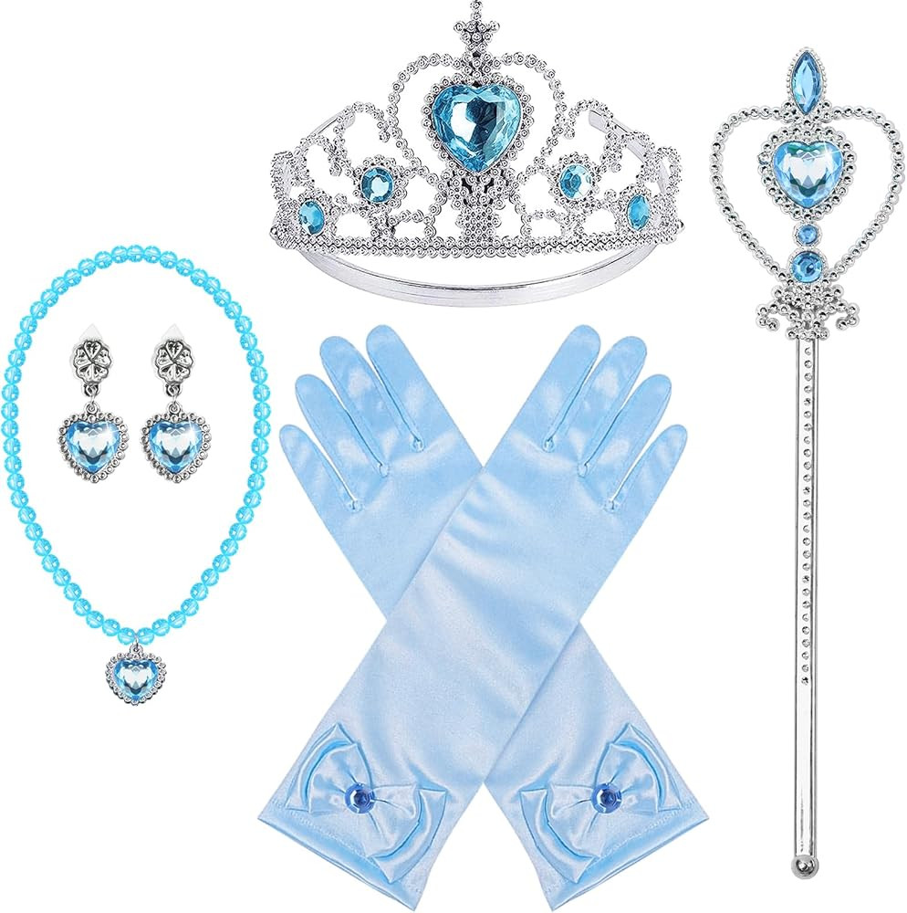 Princess Dress Up Accessories Princess Crown Tiara for Little Girls, Princess Tiara Glove Wand To... | Amazon (US)