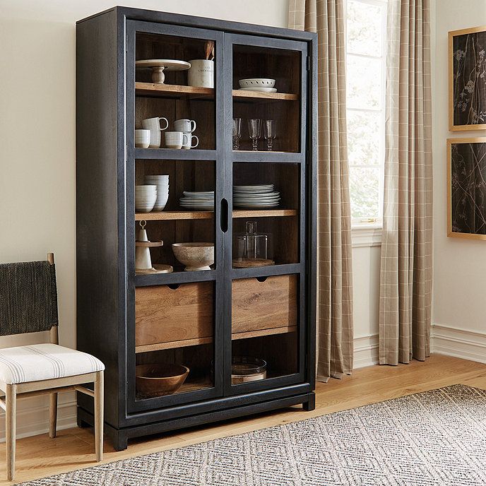 Lavella Pantry Kitchen Glass Door Storage Cabinet with 2 Drawers | Ballard Designs, Inc.