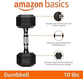 Amazon Basics Rubber Hex Dumbbell Hand Weight | Amazon (US)