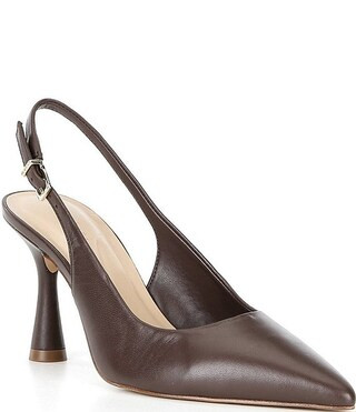 Ellanor Leather Pointed Toe Slingback Pumps | Dillard's