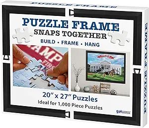Funwares 20 x 27 Puzzle Frame, Easy to Hang, Contemporary Matte Black, Easy to View Puzzle with N... | Amazon (US)