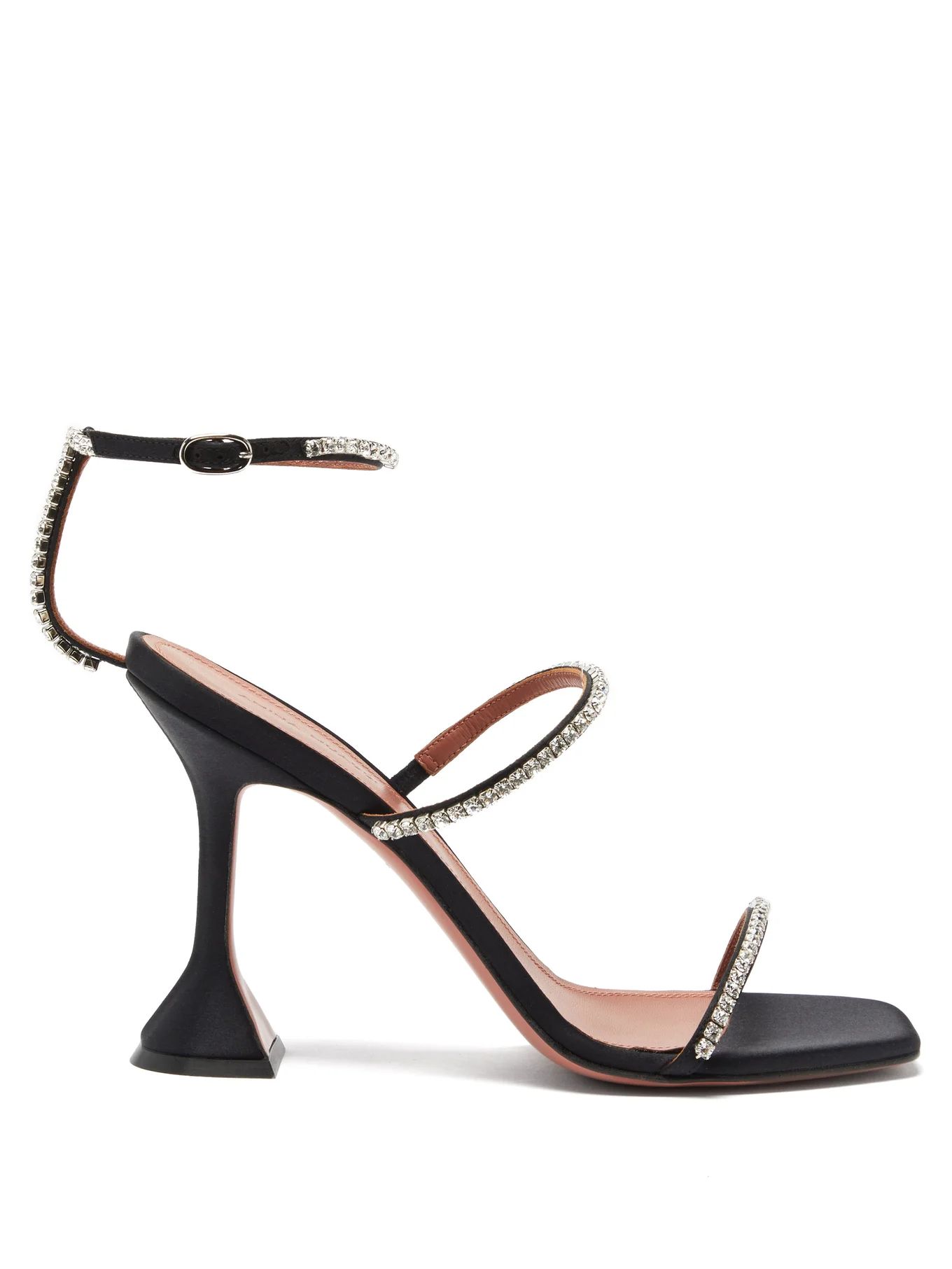 Gilda crystal-embellished silk-satin sandals | Amina Muaddi | Matches (UK)